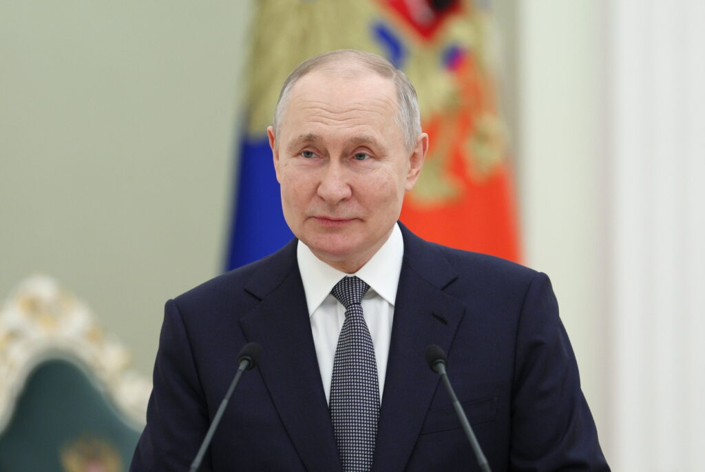 russian president vladimir putin attends the ceremony to present the 2022 presidential prize